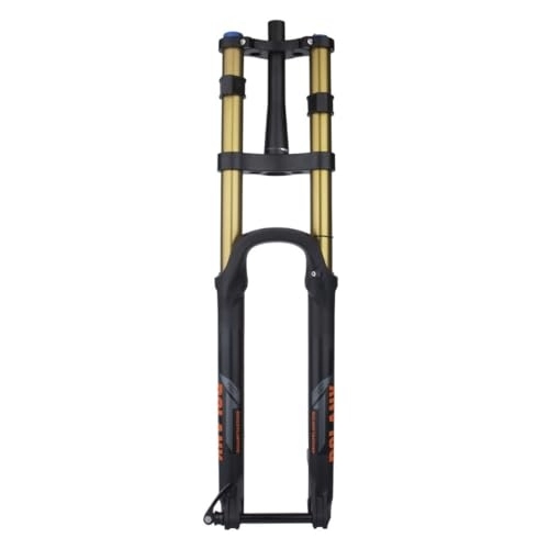 Mountain Bike Fork : QHIYRZE DH MTB Air Fork 26 / 27.5 / 29 Inch Mountain Bike Suspension Fork 160mm Travel Double Shoulder Thru Axle Fork 15 * 110mm Rebound Adjustable Tapered Fork HL (Color : Gold, Size : 27.5'')