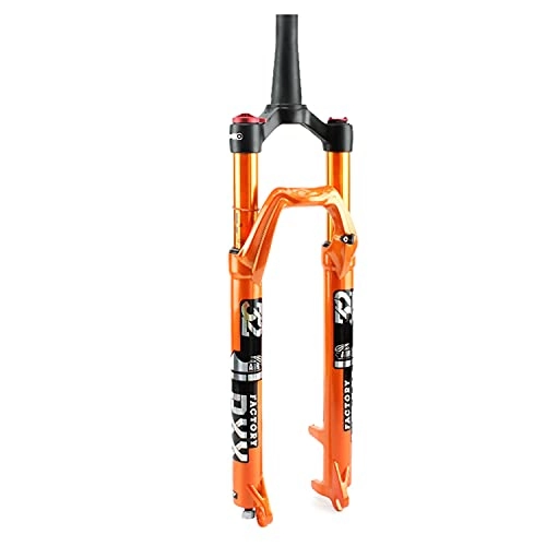 Mountain Bike Fork : QIANGU 27.5 29 inch Air Mountain Bike Suspension Fork Straight / Tapered Tube 1-1 / 8" / 1-1 / 2" Travel 100mm QR 9mm Disc Brake Aluminum Alloy MTB Front Forks (Color : Tapered Manual, Size : 27.5 inch)