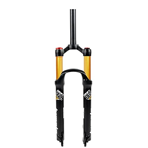 Mountain Bike Fork : QIANGU Air Mountain Bicycle Suspension Fork 26 / 27.5 / 29 inch MTB Bike Front Forks 1-1 / 8" Straight Tube 100mm Travel QR 9mm Disc Brake (Color : Gold Straight Manual, Size : 29 inch)
