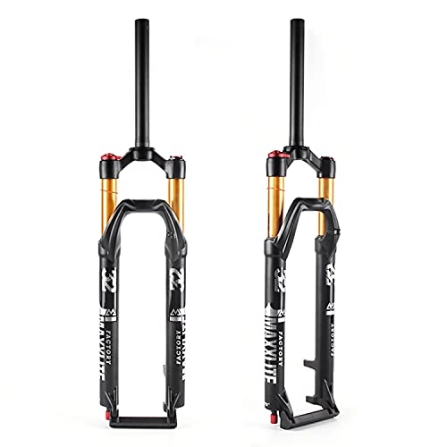 Mountain Bike Fork : QIANGU Air Mountain Bicycle Suspension Forks 26 27.5 29 inch Aluminum Alloy MTB Front Forks Straight Tube 1-1 / 8" Damping Rebound Adjustment Travel 100mm QR 9 Mm Disc Brakes
