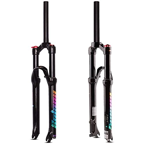 Mountain Bike Fork : QIANGU Air Mountain Bicycle Suspension Forks 26 27.5 29 inch MTB Bike Front Forks Straight Tube 1-1 / 8" Travel 100mm QR 9 mm Disc Brake Aluminum Alloy Front Fork (Size : 26 inch)