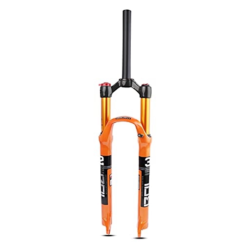 Mountain Bike Fork : QIANGU MTB Bicycle Suspension Fork 26 / 27.5 / 29 inch Mountain Bike Air Front Fork 1-1 / 8" / 1-1 / 2" Travel 100mm QR 9mm Disc Brake Aluminum Alloy Front Forks (Color : Straight Manual, Size : 29 inch)