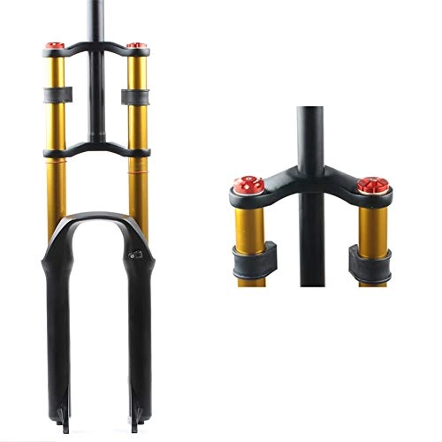 Mountain Bike Fork : QIANGU MTB Front Fork 26 / 27.5 / 29Inch QUICK RELEASE Mountain Bike Suspension Absorber Forks Rebound Adjust Straight Tube:130mm (Size : 26 inches)