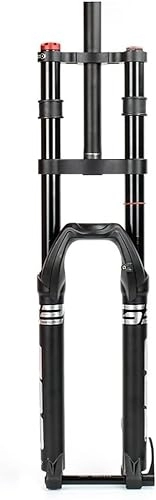 Mountain Bike Fork : QIANMEI bicycle shock absorber fork 26 27.5 29 Inch Mountain Bike Double Shoulder Shocks Forks Disc Brake Front Fork 1-1 / 8 Thru Axle 15mm Travel 130mm With Damping, Air Suspension Fork (Size : 27.5'')