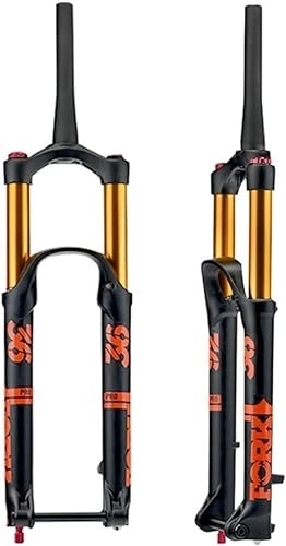 Mountain Bike Fork : QIANMEI bike forks 26 / 27.5 / 29'' DH MTB Air Fork, Downhill Mountain Bike Suspension Fork Travel 140mm Rebound Adjust Thru Axle Front Fork Tapered Manual Lockout (Color : Black Gold, Size : 27.5'')