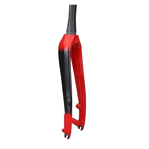 Mountain Bike Fork : QINGCHEN Sun MS Compatible With MTB Carbon Fork Downhill Travel Bicycle Fork Bicicletas Rigid Mountain Bike Front Fork Fibre Tapered Road Bike Fork 1-1 / 2 400G Sun MS (Color : Red)