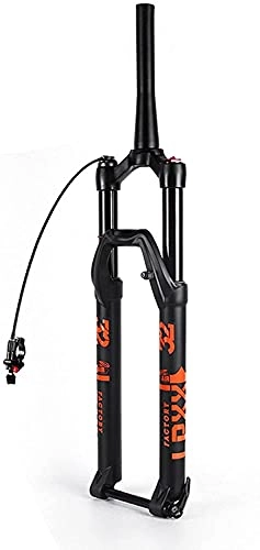 Mountain Bike Fork : Qjkmgd Mountain Bicycle Front Fork MTB Bike Suspension Fork, 27.5 29 Inch, Magnesium Conical Tube Remote Control Bike Front Forks Travel 120mm Bicycle front fork (Color : A, Size : 29 inches)