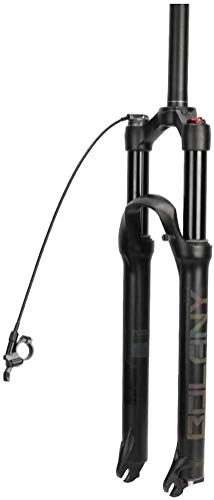 Mountain Bike Fork : QMH MTB Bike Suspension Fork 26" 27.5" 29" Bicycle Air Shock Front Fork Aluminum Magnesium Alloy Remote Control Damping Adjustment 1-1 / 8" Travel 100mm Black Gold, A, 29inch