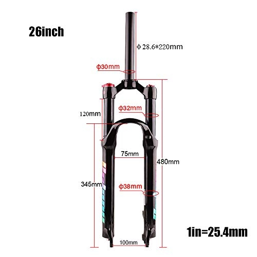 Mountain Bike Fork : QWCZY Mtb Front Fork, Mountain Front Fork Air Pressure Shock Absorber Fork Fork Bicycle Accessories Magnesium Alloy 26 / 27.5 / 29 Shoulder Control, 26inch