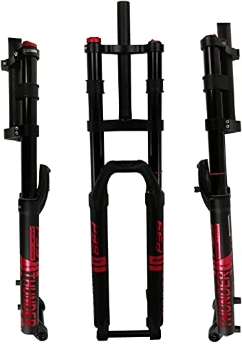 Mountain Bike Fork : qwert Ie 27.5"29" Bicycle Spring Fork Air Fork MTB 1-1 / 8"Straight Fork 160Mm Spring Travel 15X100mm Axis Manual Blocking Bike Fork, Red, 27.5