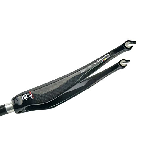Mountain Bike Fork : QXFJ 700c Bicycle MTB Fork, road bike carbon fiber front fork / hard fork / upper tube diameter 28.6mm / opening 100mm / blade length 370mm / dead-flying fork