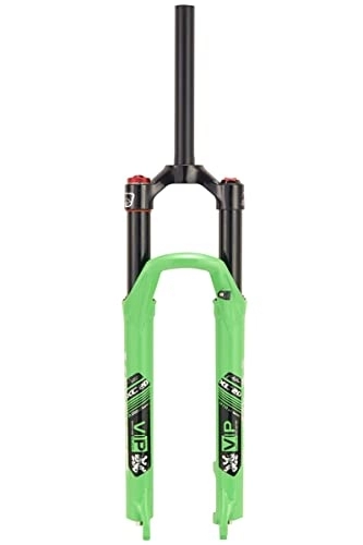 Mountain Bike Fork : Samnuerly 26 / 27.5 / 29 MTB Air Suspension Fork Travel 100mm, 28.6mm Straight Tube 9mm Crown Lockout XC Mountain Bike Front Forks Disc Brake (Color : Green, Size : 26inch)