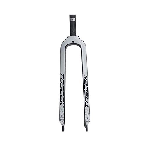 Mountain Bike Fork : SASCD 26 / 27.5 / 29" Carbon Fork Moutain Bike Forks Rigid Straight Disc Brake MTB Bicycle 1-1 / 8" fork Muti-color Forks Superlight (Color : White 27.5er)