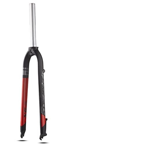 Mountain Bike Fork : SHENYI Matte Rigid Fork FIt 26 / 27.5 / 29inch Aluminums Alloy Mountain Bike Fork Straight Tube 28.6mm a-pillar MTB Hard Fork (Color : X6-Red)