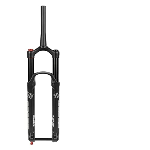 Mountain Bike Fork : SHENYI Mountain Bike Suspension Fork DH AM Downhill BOOST Fork 140MM Travel 110 * 15 Thru Axle Bicycle Air Fork (Color : Bright black 29)