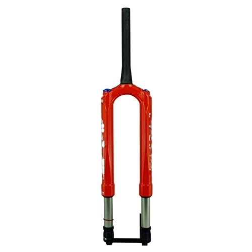 Mountain Bike Fork : SHENYI MTB Carbon Fork Mountain Bike Fork Air Suspension 27.5 29" Thru-axle 15 * 100mm Predictive Steering oils and Gass Fork (Color : 27.5 Gloss Orange)