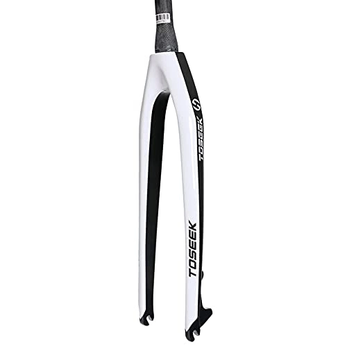 Mountain Bike Fork : SHHMA Front Fork Bicycle Hard Fork Disc Brake 26 / 27.5 / 29 Inch Vertebral Tube Mountain Bike Full Carbon Front Fork Bicycle Accessories, White, 26inch