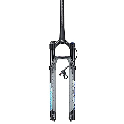 Mountain Bike Fork : SHHMA Mountain Bike Front Fork Air Fork Tapered / Straight Tube Shock Absorber Wire Control Damping Front Fork Cycling Accessories, Tapered tube, 29inch