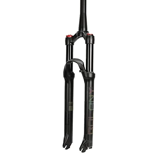 Mountain Bike Fork : SHHMA Mountain Bike Front Fork Damping Rebound Adjustment Air Pressure Front Fork Shock Absorption Air Fork Bicycle Accessories, Black Tapered Tube, 27.5 in