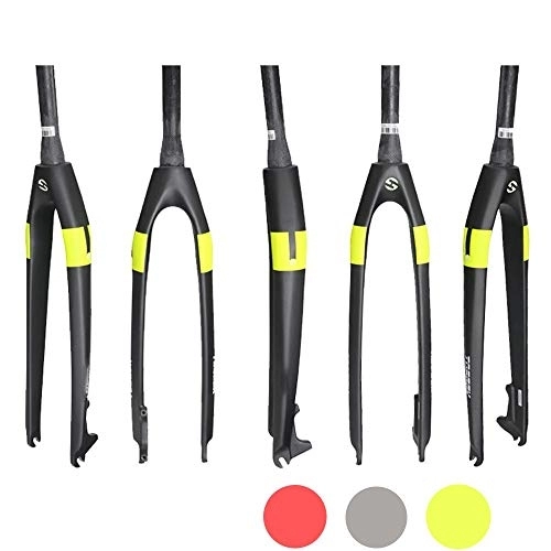 Mountain Bike Fork : SJAPEX 26 / 27.5 / 29 Inch Carbon Fiber Cycling Suspensions Forks, UD Front Fork Bicycle Hard Fork Disc Brake Cone Head Mountain Bike Full Carbon Fork (One)