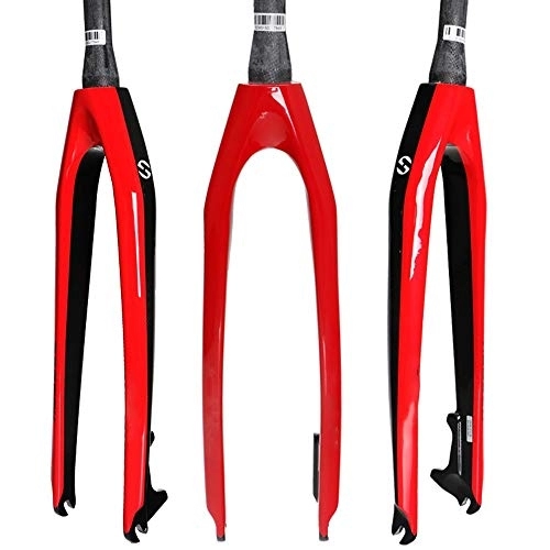 Mountain Bike Fork : SJAPEX Cycling Suspensions Forks, Carbon Fiber Front Fork Bicycle Hard Fork Disc Brake 26 / 27.5 / 29 Inch, Cone Head Mountain Bike Full Carbon Fork (One)