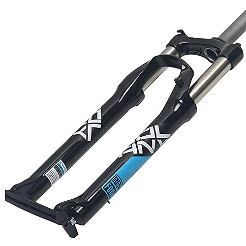 Mountain Bike Fork : SKNB Bicycle Front Fork, Bicycle Suspension Fork + MTB Bicycle Suspension Fork 26 Inch XC Air Spring Straight Tube Manual Lock Travel 100mm Disc Brake Axle