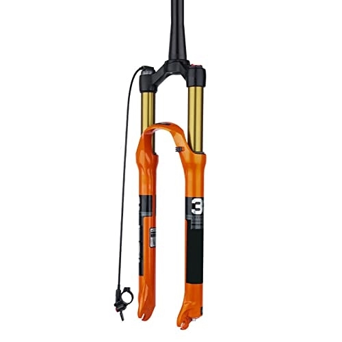 Mountain Bike Fork : SLDMJFSZ Mountain Bike Suspension Fork, 26 / 27.5 / 29 inch Air Mountain Bike Suspension Fork 100mm Travel Straight / Tapered Tube Bicycle Front Fork, line, 29" tapered