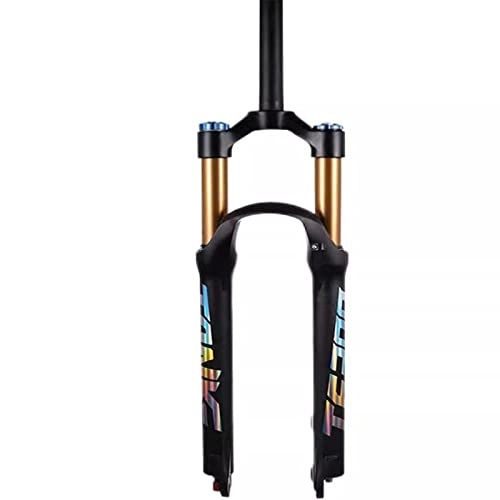 Mountain Bike Fork : SLDMJFSZ Mountain Bike Suspension Fork with damping, 27.5" / 29" Air Bicycle Front Fork 100mm Travel Straight Tube Shoulder / wire control, Straight Shoulder, 27.5