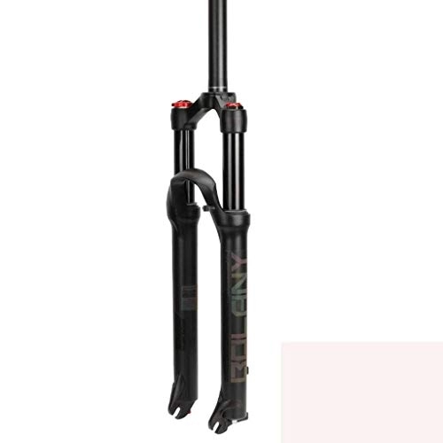 Mountain Bike Fork : SLRMKK Bike Suspension Fork, Mountain Bike Front Fork, with Rebound Adjustment Air Suspension Fork, Aluminum Alloy, Straight Tube Double Shoulder Control, Travel 100mm, for Cycling Bicycle MTB, Gold-26IN