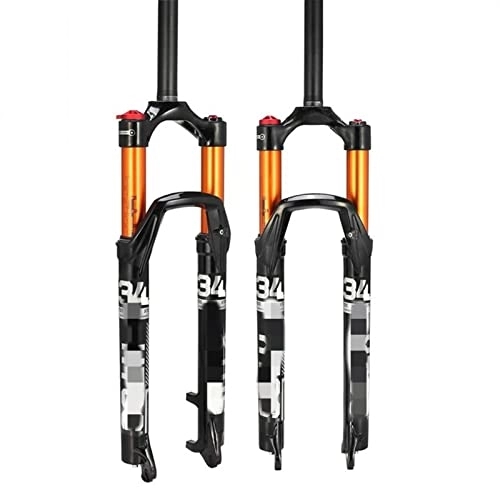 Mountain Bike Fork : SMANNI Mountain Bike Front Fork 26 / 27.5 / 29 Inches Magnesium Alloy Air Fork Shock Absorber Double Shoulder Mtb Fork Bicycle Accessories (Color : Straight 27.5 inch)