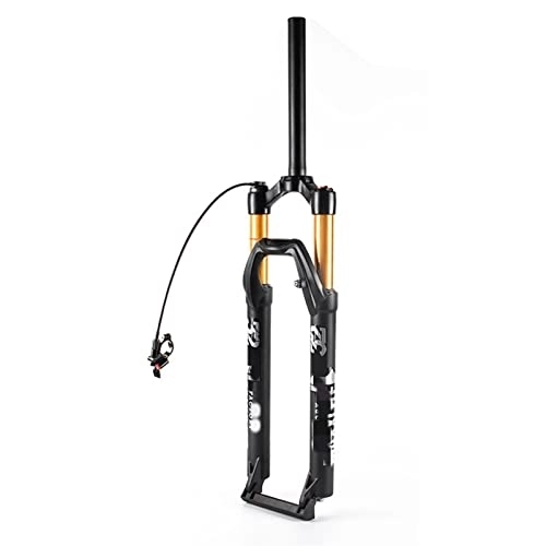 Mountain Bike Fork : SMANNI Mountain Bike Suspension Fork 27.5 29 Inch Magnesium Alloy MTB Air Fork Damping Rebound 28.6mm Straight Pipe Quick Release (Color : 27.5 Remote)