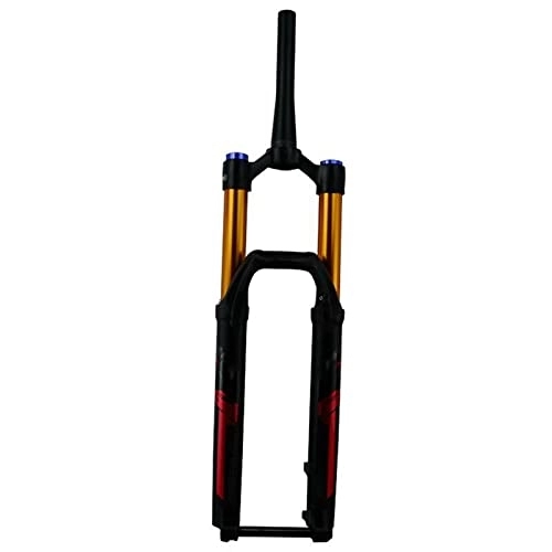 Mountain Bike Fork : SMANNI Mtb Bike Fork Mountain Bicycle Air suspension Forks 27.5" 29 er 1-1 / 8 1-1 / 2 39.8 Resilience Thru Axle 15 x 110 Damping Rebound (Color : 27.5 Red Tapered)