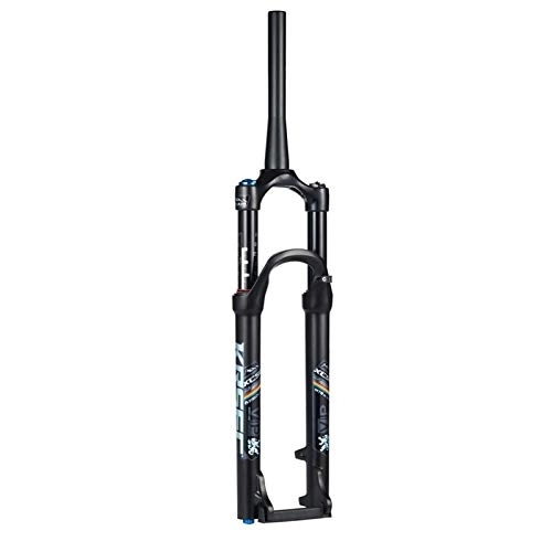 Mountain Bike Fork : SN Adjust 26 / 27.5 / 29 Inch Suspension Forks, MTB Front Suspension Forks Mountain Bike Damping Air Fork Spinal Canal 1-1 / 2” Sports Outdoor (Color : Black, Size : 27.5in)
