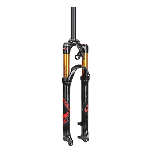 Mountain Bike Fork : SN Cycling MTB Cycling Suspension Fork 26" 27.5" 29" Alloy 1-1 / 8" Travel: 100mm Air for Mountain Road Bike Remote Quick Lock (Color : Red, Size : 27.5INCH)
