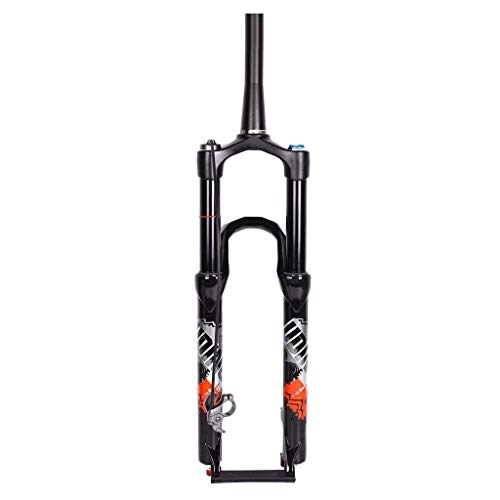 Mountain Bike Fork : SN Cycling Tapered Suspension Fork 26 27.5 Inch Mountain Bike Alloy Air Disc Brake Fork - Black (Color : B, Size : 27.5 inch)
