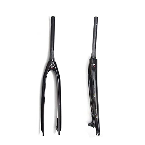 Mountain Bike Fork : SONGYU Bicycle fork, 26 / 27.5 / 29 Inch Mountain / MTB Bike Front Fork, Full Carbon Fiber Hard Fork / Cone Tube / Discbrake / Standpipe 28.6 * 39.3 * 300mm / Opening 100mm / Bright