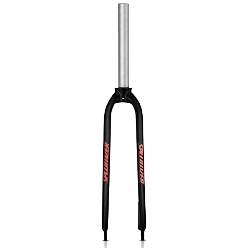 Mountain Bike Fork : splumzer 1-1 / 8" 26 / 27.5 / 29" Aluminum Alloy Rigid Disc Brake MTB Fork, 28.6mm Threadless Straight Tube Superlight Mountain Bike Front Forks (27.5 inches, Red)