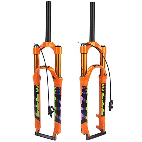 Mountain Bike Fork : splumzer【UK STOCK Mountain Front Fork, MTB Air Suspension Fork, Air Pressure Shock Absorber Fork Bicycle Accessories Aluminum Alloy + Magnesium Alloy 26 / 27.5 / 29 (Remote Lockout 26 Inches)