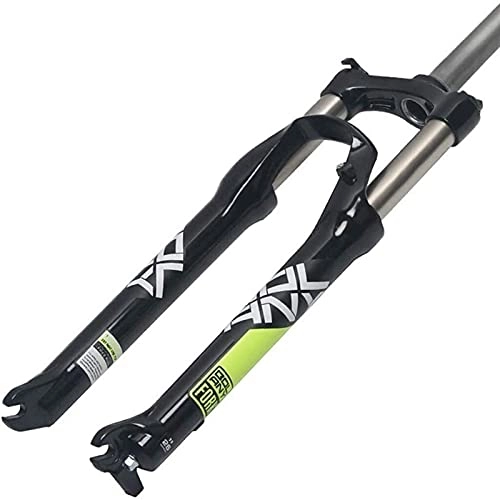 Mountain Bike Fork : SQHGFFF Bicycle Air MTB Front Fork 26 / 27.5 / 29 Inch, Lightweight Alloy Mountain Bike Suspension Forks Air MTB Suspension Fork (Color : Black / Yellow Label, Size : 26inch)