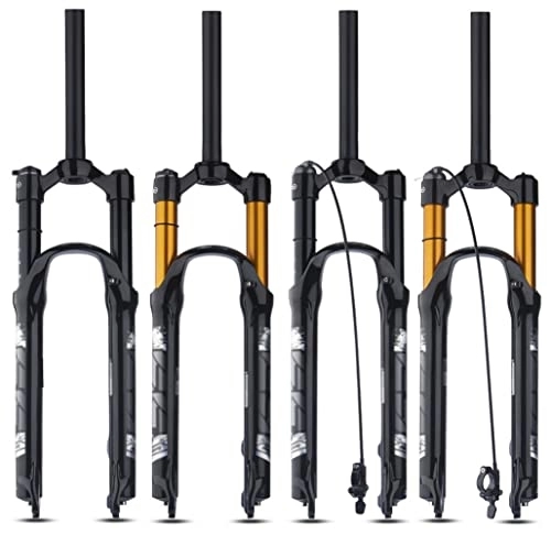 Mountain Bike Fork : stdpcxz 26In Air Suspension Fork 27.5In Straight Tube Bike Front Fork 29In Manual / Remote Lockout Aluminum Alloy Mountain Bicycle Suspension Forks black HL, 26
