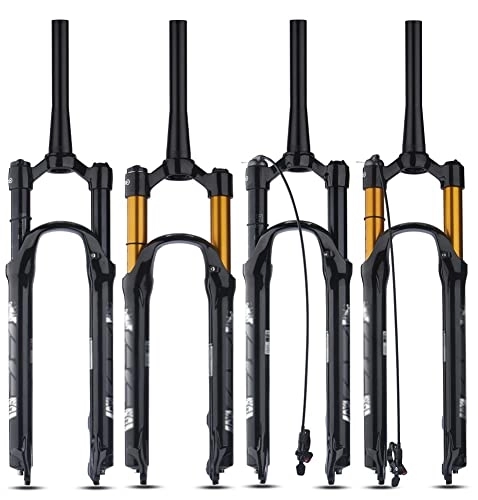 Mountain Bike Fork : stdpcxz Tapered Tube 26In 27.5In 29In Aluminum Alloy Manual / Remote Lockout Mountain Bike Front Forks Air Suspension Fork yellow HL, 27.5