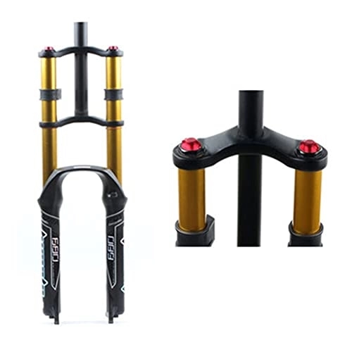 Mountain Bike Fork : SuIcra Bike Downhill Suspension Fork 26 27.5 29 Inch Straight DH MTB Bicycle Shock Absorber OIL Damping Disc Brake Quick Release Axle Through Axle Travel 130mm (Color : A, Size : 27.5in)