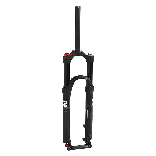 Mountain Bike Fork : SUNGOOYUE Bicycle Front Fork, 26inAluminum Alloy Mountain Bike Front Forks Dual Air Chamber Damping Manual Lockout Straight Steerer, Black