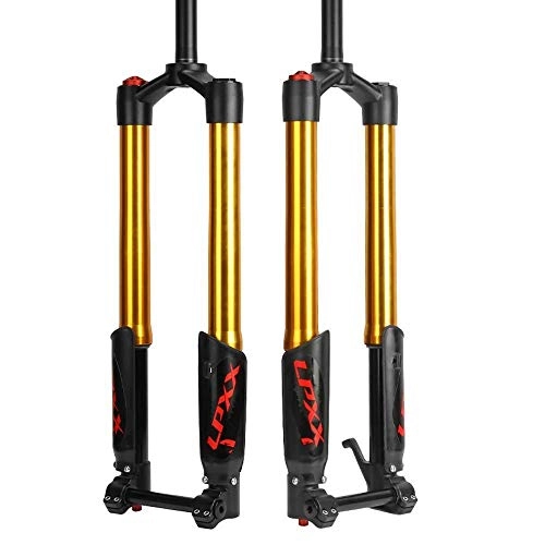 Mountain Bike Fork : Suspension Fork Mountain Bike Oil Pressure Forks Downhill Aluminum Alloy Damping Adjustment 26 / 27.5 / 29inch 28.6MM, 29inch XIUYU (Size : 27.5inch)