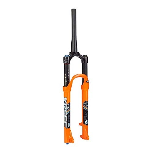 Mountain Bike Fork : Suspension Fork Tapered Bike Suspension Fork 26 Inch 27.5 Inch 29 Inch Disc Brake Air Fork Aluminum Magnesium Alloy, Black-29inch XIUYU (Color : Orange, Size : 29inch)