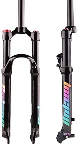 Mountain Bike Fork : Suspension Forks 26 / 27.5 / 29'' Mountain Bike Suspension Forks, MTB Air Fork 1-1 / 8 Disc Brake 100mm Travel QR 9mm Bicycle Front Fork Accessories (Color : Black, Size : 26inch)