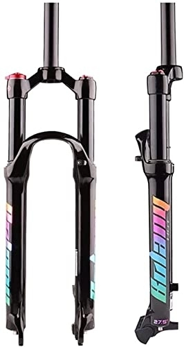 Mountain Bike Fork : Suspension Forks 26 / 27.5 / 29er Inch MTB Bicycle Fork, Suspension Bicycle Air Fork Aluminum Alloy Air Straight Quick Release MTB Forks Fork Accessories (Color : Multicolour, Size : 26INCH)