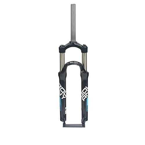Mountain Bike Fork : Suspension Mechanical Fork 24 Inches Aluminum Alloy Shoulder Control Shock Absorber Forks Disc Brake Travel 100mm Mountain Bike Forks fork (Color : Black blue)