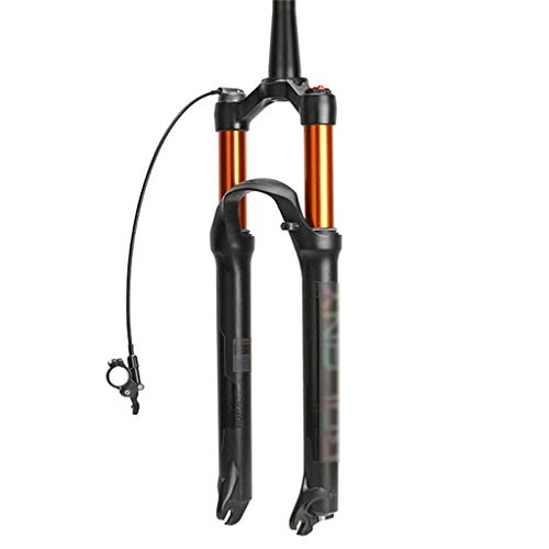 Mountain Bike Fork : TESITE Mountain bike forks Damping adjustment Air pressure suspension fork Tapered Tube Wire Control / Shoulder Control For Bicycle Accessories