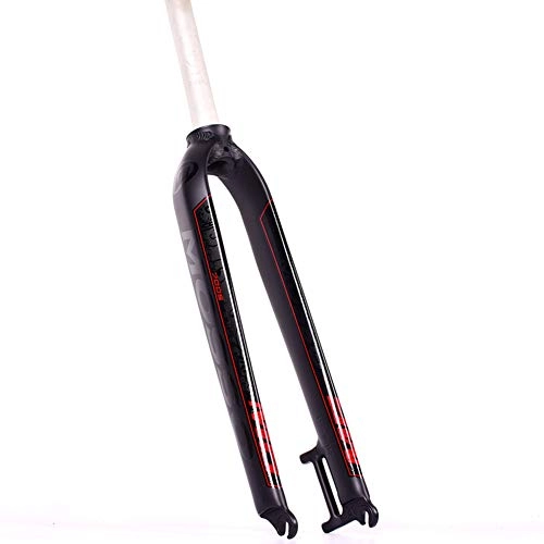Mountain Bike Fork : TIANPIN Suspension Hard Fork Mountain Bike Front Fork Without Shock Absorber Hard Fork Straight Tube 26 27.5 29 Inch Universal Ultra-light Reflective, Black-Red